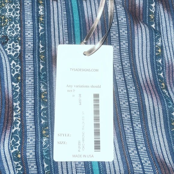 Tysa Designs Rayon Oversized Yoko Kimono In Maldives Print Blue 0 / 1 NWT $ 227 - Picture 3 of 15